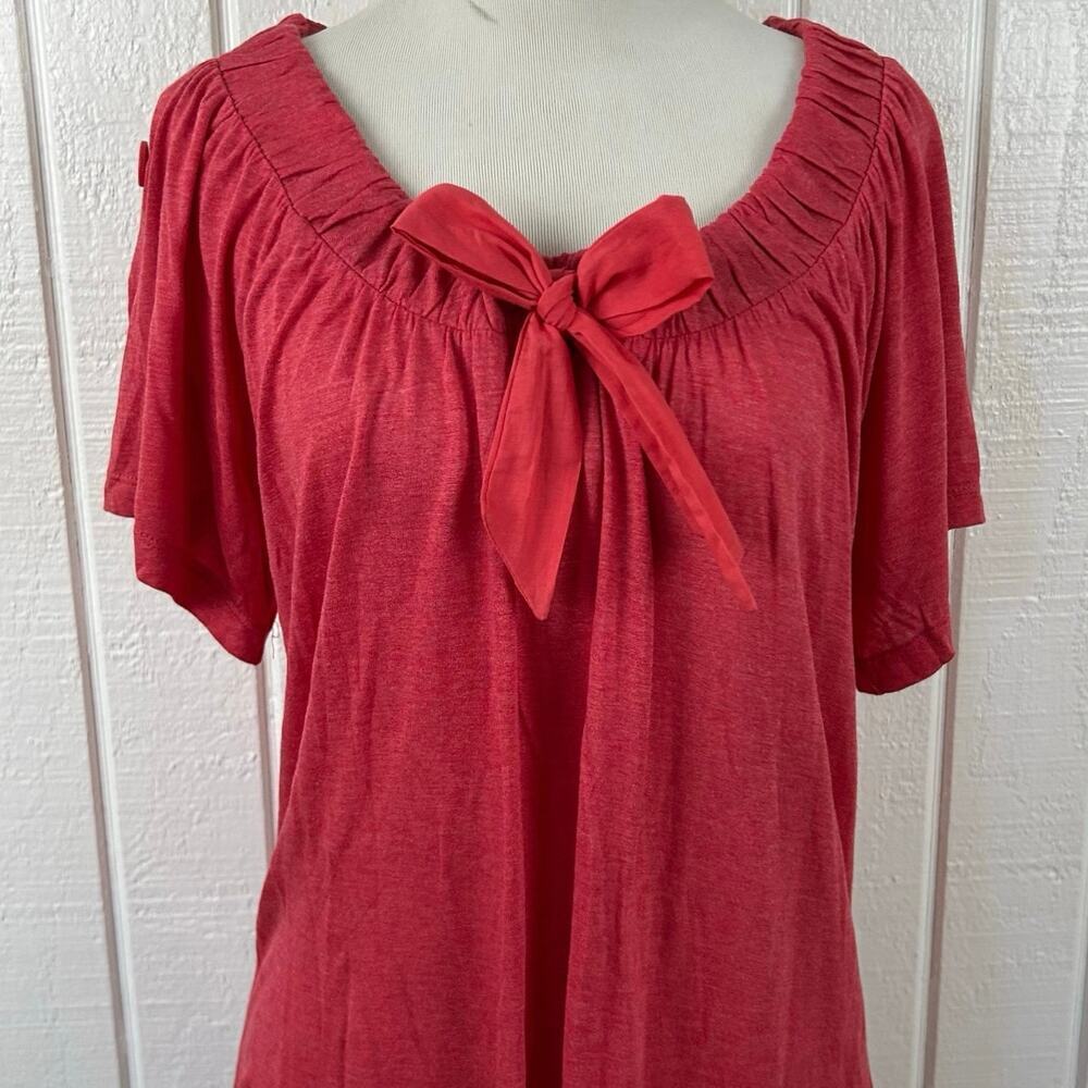 DKNY Jeans Vintage Bow Tie Blouse Feminine Preppy Top Women M - Picture 6 of 9